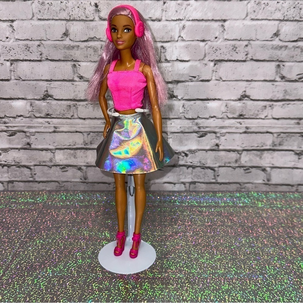 Barbie POP STAR YOU CAN BE Doll ANYTHING 2018 Purple Hair Headphones Restyled